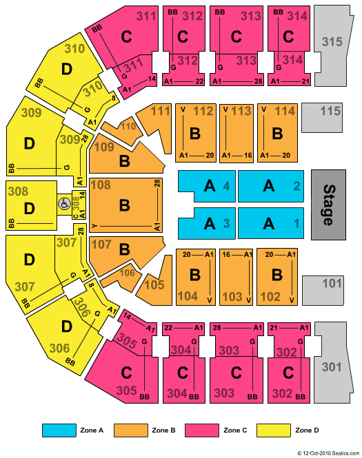 John Paul Jones Arena End Stage Zone Seating Chart